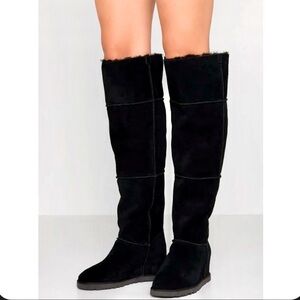 UGG Femme Over The Knee Black Boots - Women's